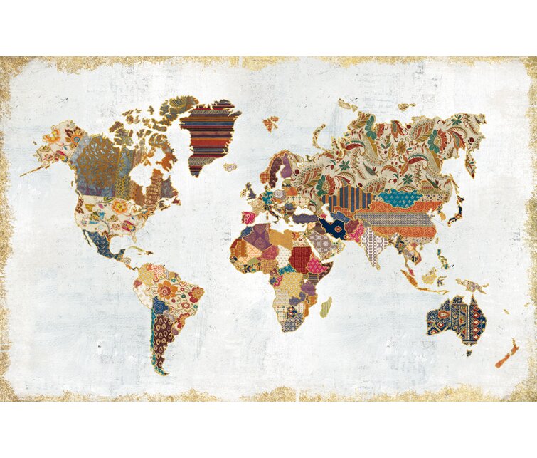 World Map Poster 17th Century Style With Gold Ink Oak Framed Ready To Hang Frame