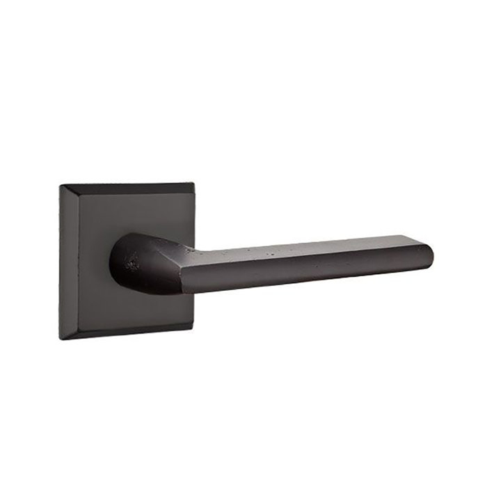 Matte Black Door Handles on Rose