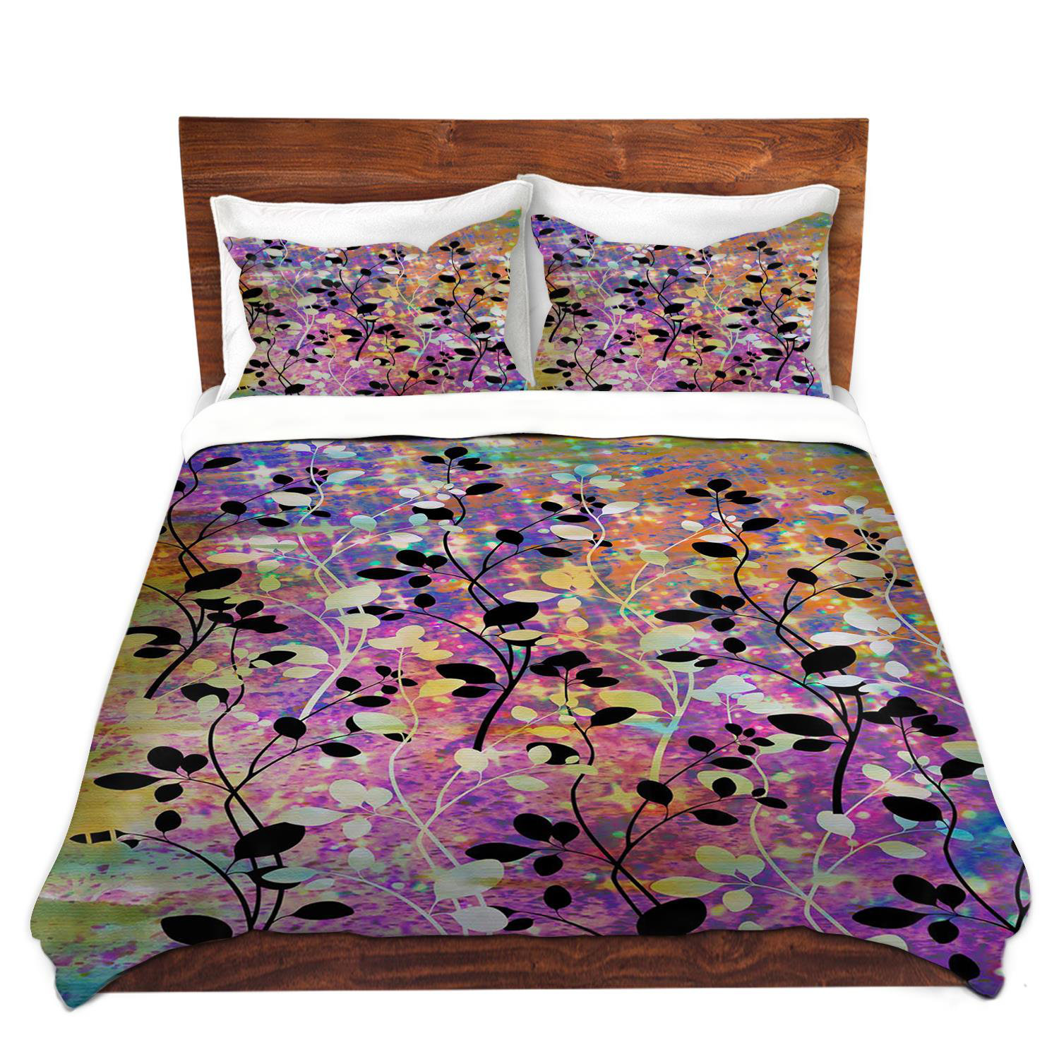 East Urban Home Amongst The Flowers Pastel Rainbow Duvet Cover Set