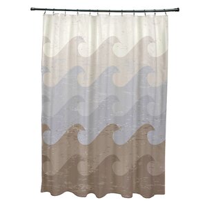 Pembrook Polyester Deep Sea Geometric Shower Curtain