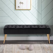 black upholstered bench