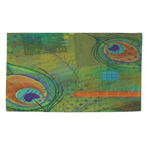 Peacock Pattern 2 Green Area Rug