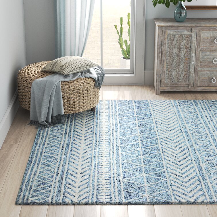 Mistana™ Naveen Handmade Tufted Wool Denim Rug & Reviews | Wayfair