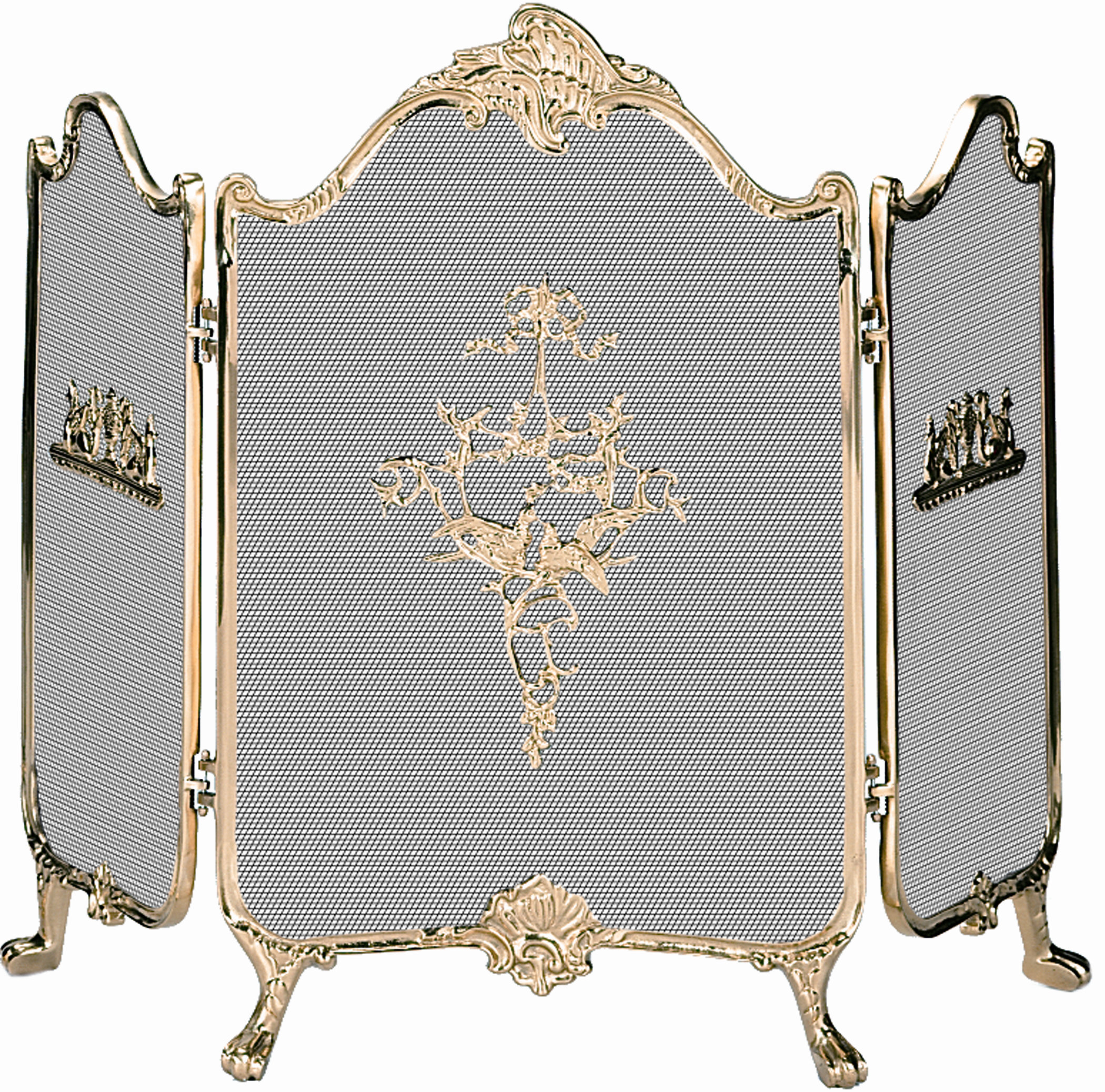 Uniflame Ornate 3 Panel Br Fireplace Screen Reviews Wayfair