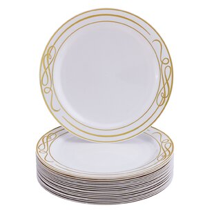 PartyDeco Conf.6 Cardboard Plates Blue Edged Gold