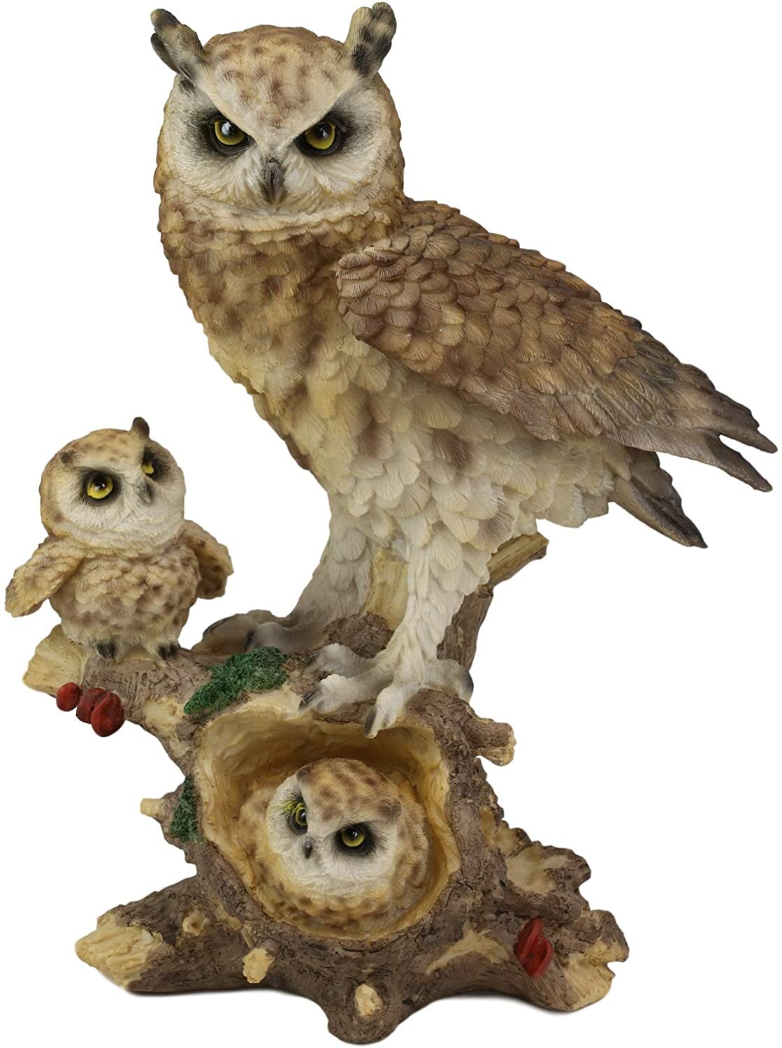 Loon Peak Carbonell Great Horned Owl Perching On Forest Tree Branch With Baby Owlets Wayfair