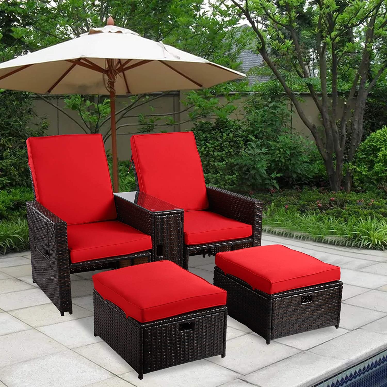 reclining patio loveseat