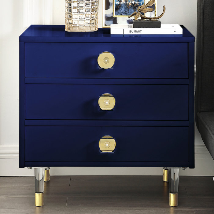 Nicole Miller Tila Acrylic Knob 3 Drawer Nightstand Wayfair Ca