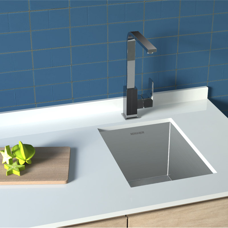 Mensarjor 17 X 13 18 Undermount Kitchen Sink With Adjustable Dish Tray Drain Deep Basin Wayfair