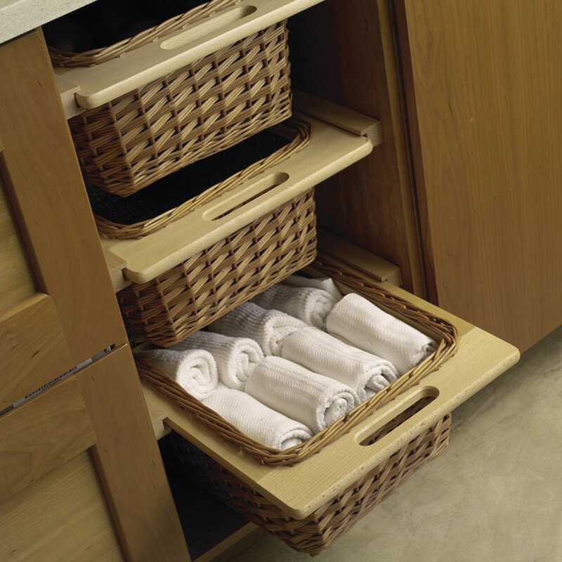 Symple Stuff Beale Wicker Basket Cabinet Pull Out Drawer Wayfair