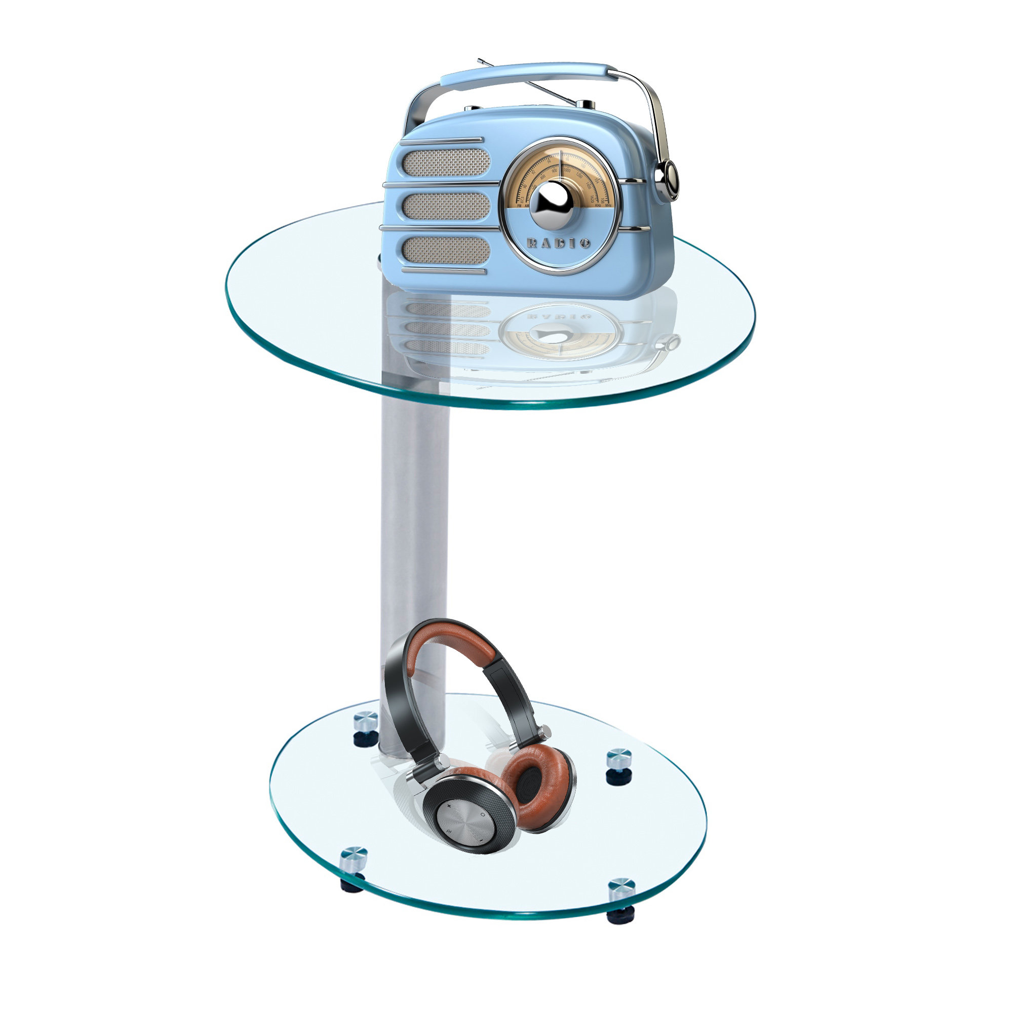 Orren Ellis Clear Tempered Glass Coffee Table Saving Space And Practical For Living Room Bed Room Can Be Used As Side Table Bedside Table Wayfair Ca