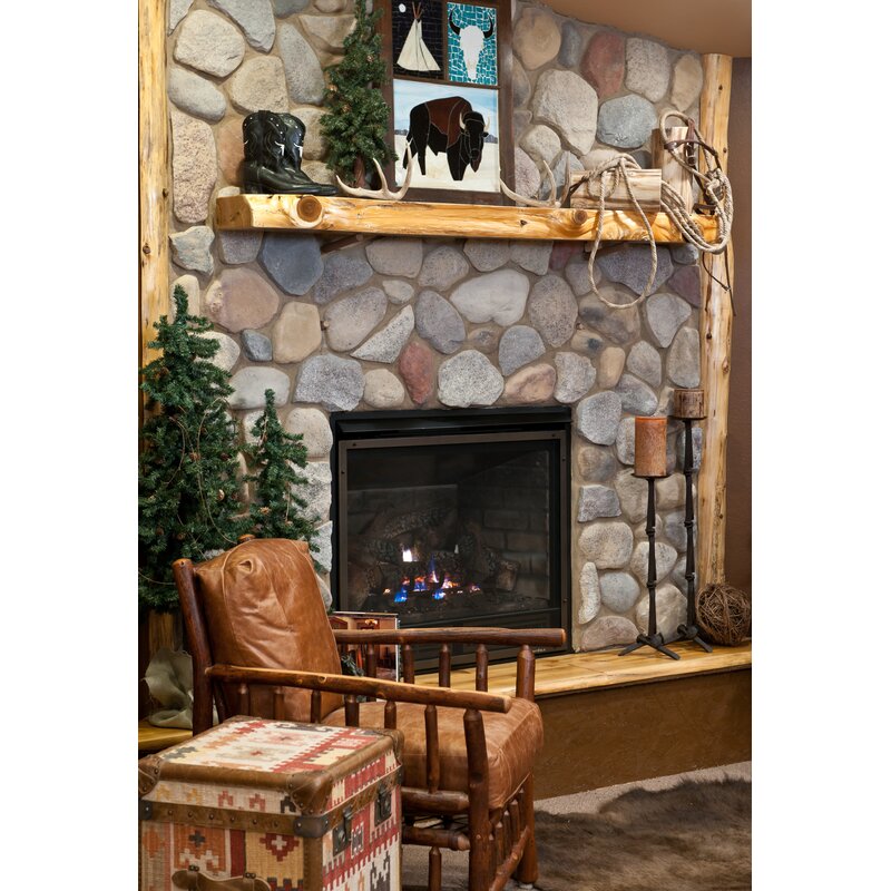 North Shore Log Company Slab Fireplace Shelf Mantel Wayfair