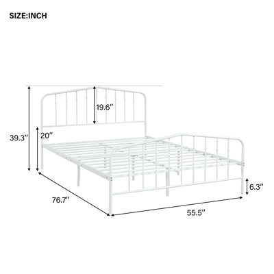 Platform Metal Bed Full Sizes Rosalind Wheeler Color White Size Full Double Platform Metal Bed Full Sizes Rosalind Wheeler Color White Size Full Double