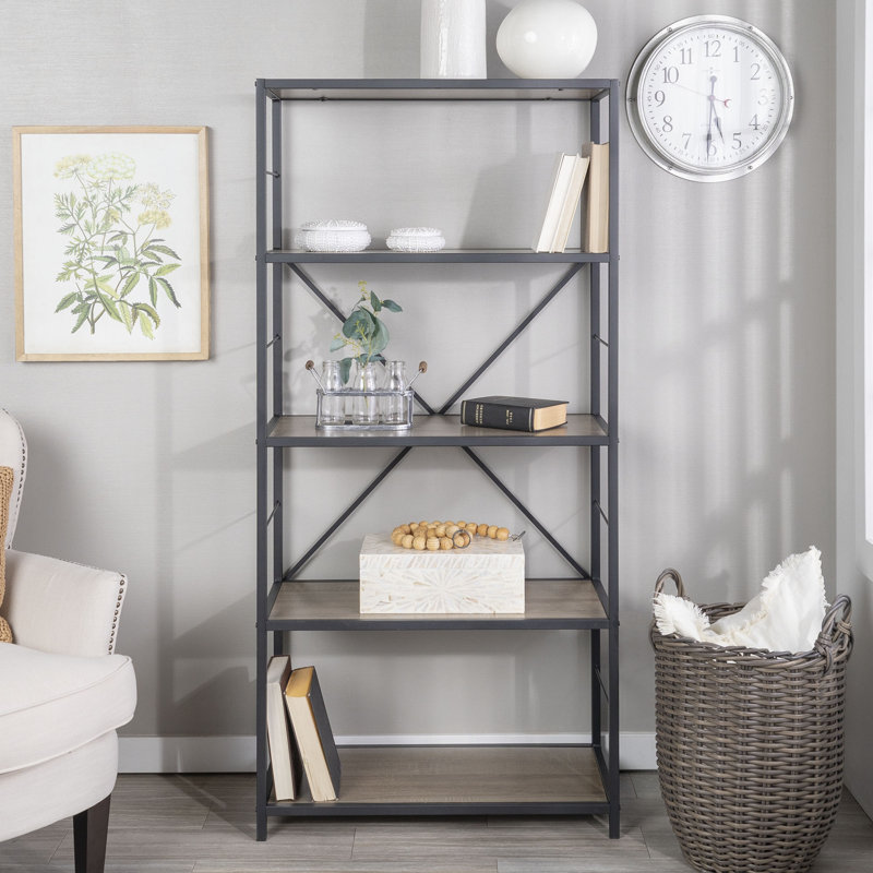 Macon 63 H X 30 W Metal Etagere Bookcase Reviews Birch Lane