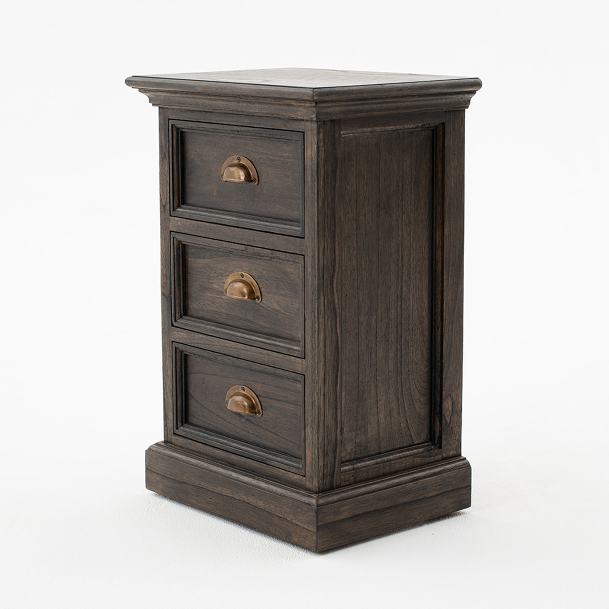 Charlton Home Aesir 3 Drawer Solid Wood Nightstand In Dark Brown Wayfair