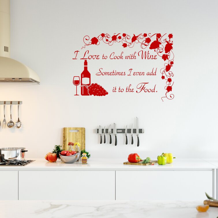 Wine A Bit Vinyl Art Wall Quote Sticker Dinning Kitchen Easy to remove DIY Decal 