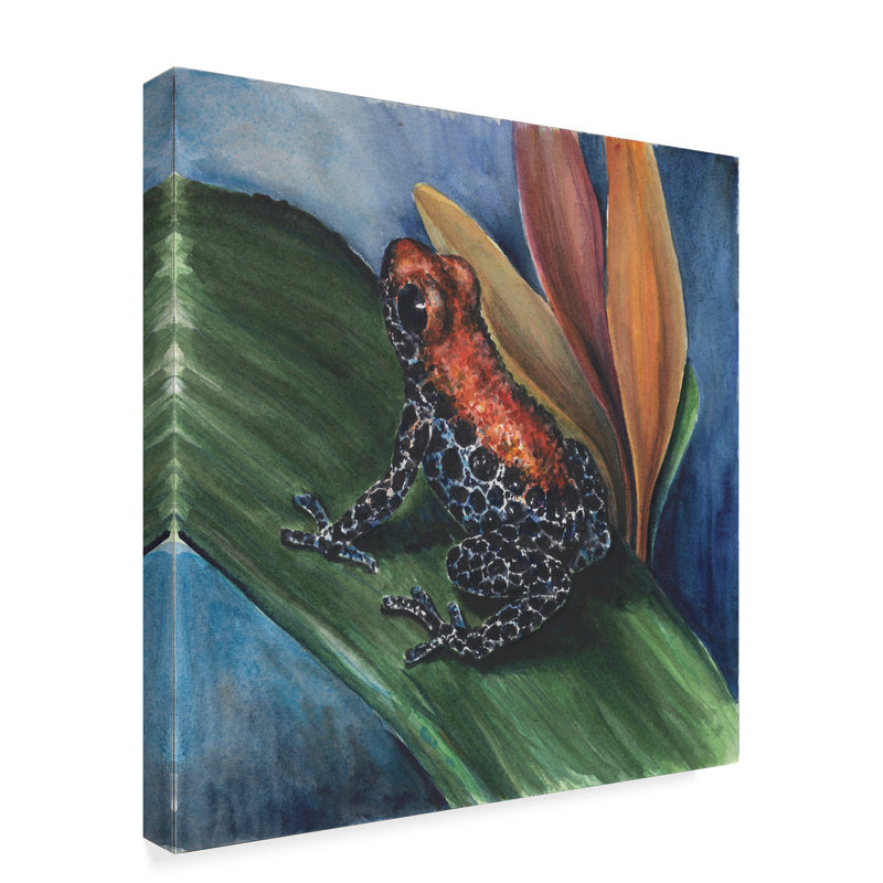 Bay Isle Home Blue Jean Frog Acrylic Painting Print On Wrapped