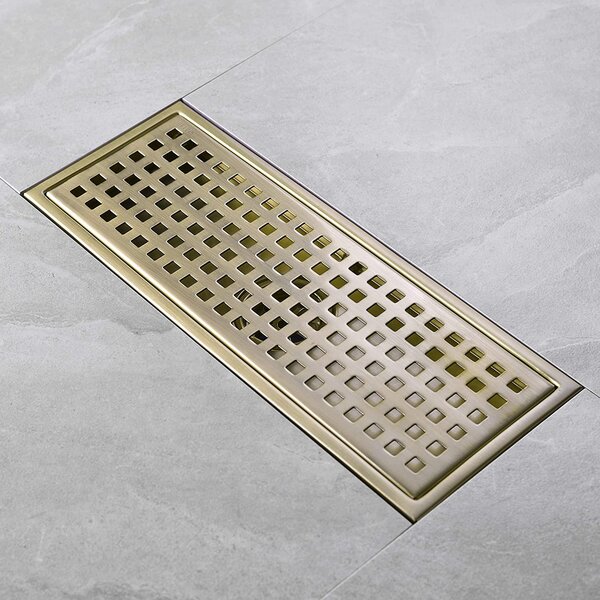 Brass Golden Polished Floor Drain Bathroom Kitchen Shower Room Porch Square 