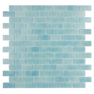 Light Blue Tile Wayfair Quartz 0 75 X 1 63 Gl Mosaic Tile In Light Blue