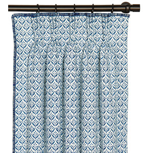 Ceylon Kari Iris Ikat Semi-Sheer Pinch Pleat Single Curtain Panel