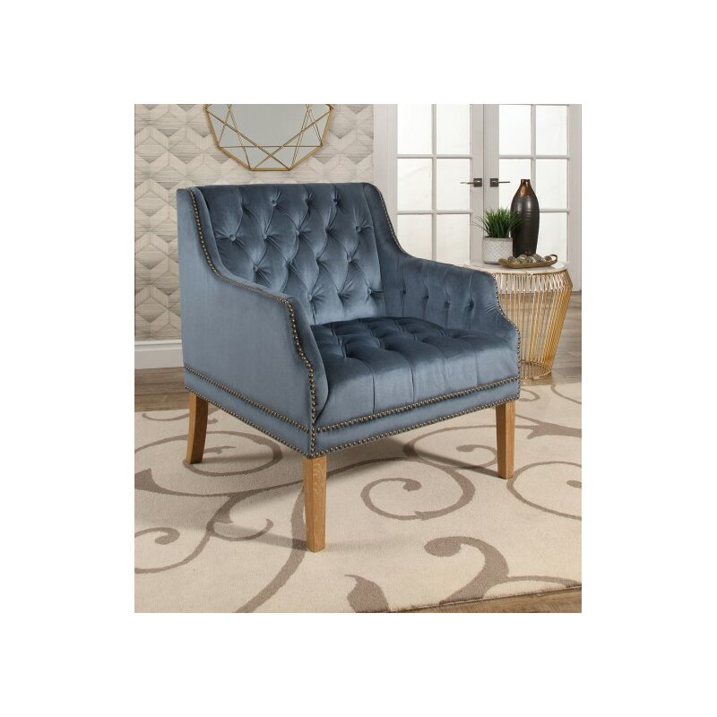 Odell Manor Tufted Velvet Arm Chair