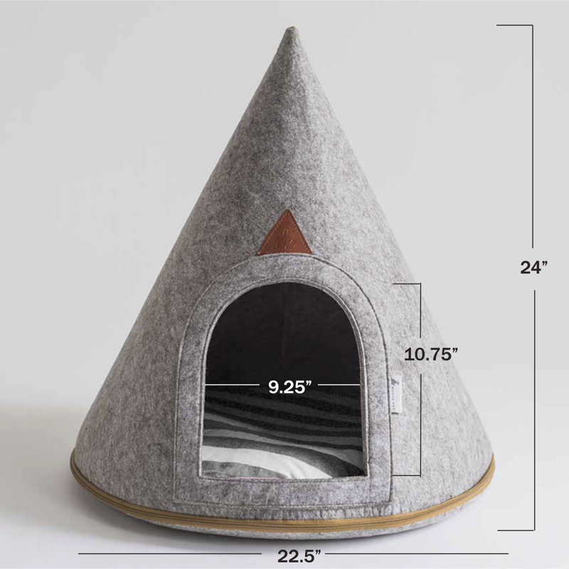 Boissonneault Felt Pet Cave Lucy Hooded Dog Bed Reviews Joss