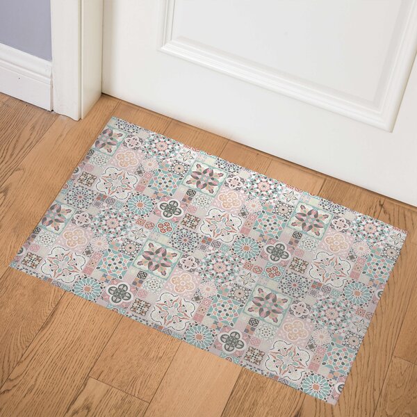 Bungalow Rose Chrisman TILES WITH ROSE GOLD Indoor Floor Mat By Pip ...