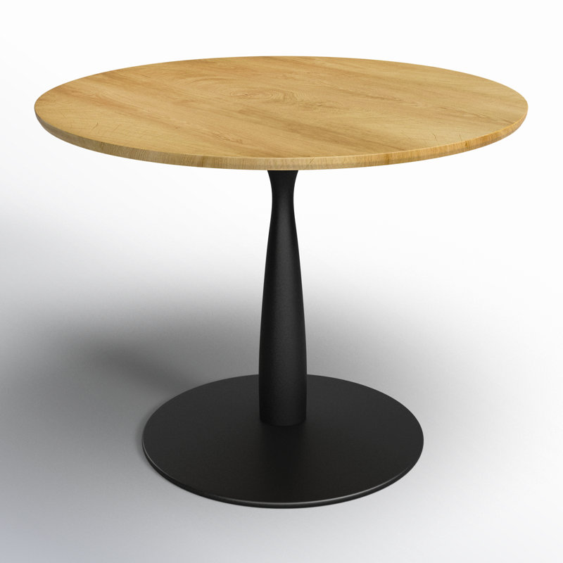 Bassey 35" Pedestal Dining Table Table Base Color: Black