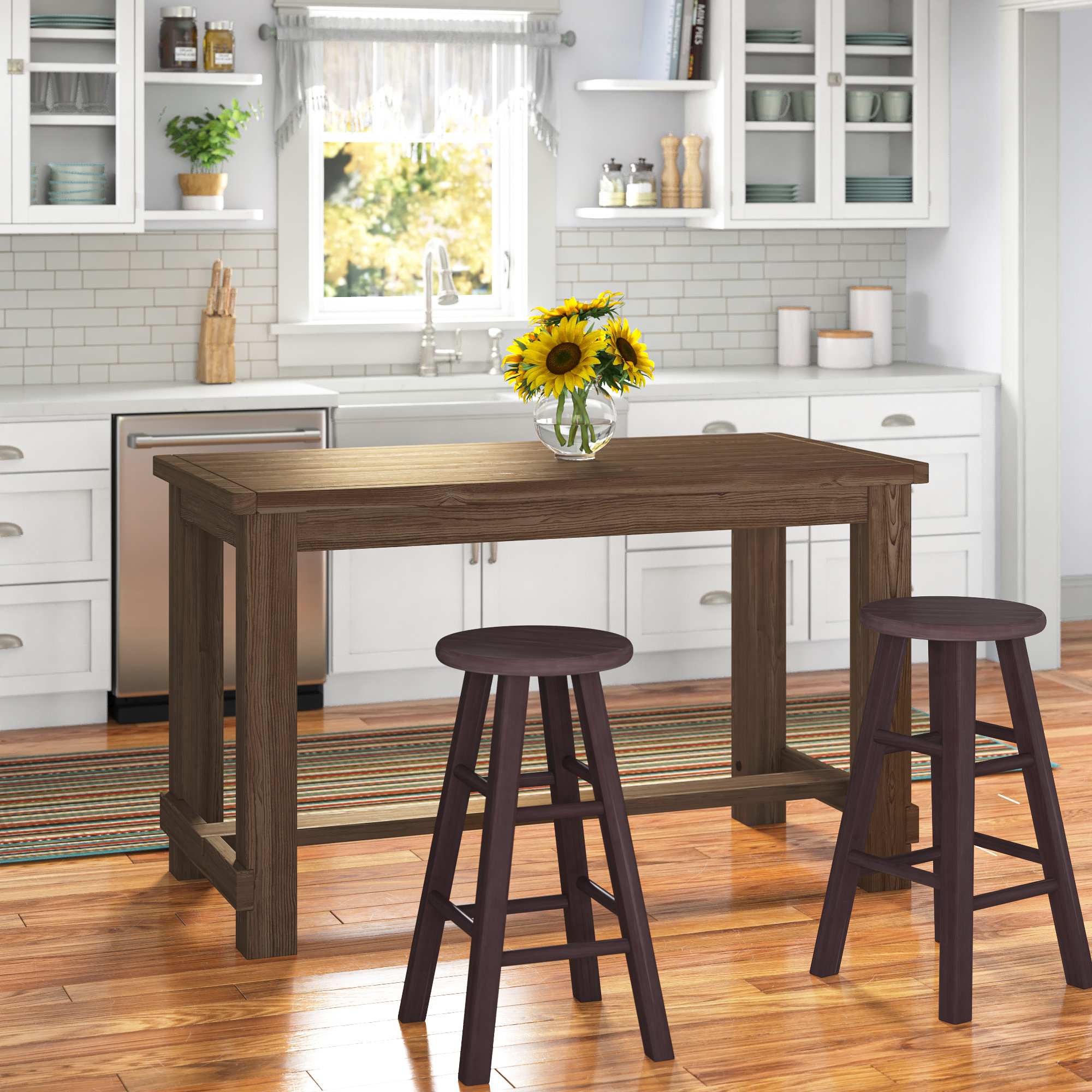 counter height farm table island