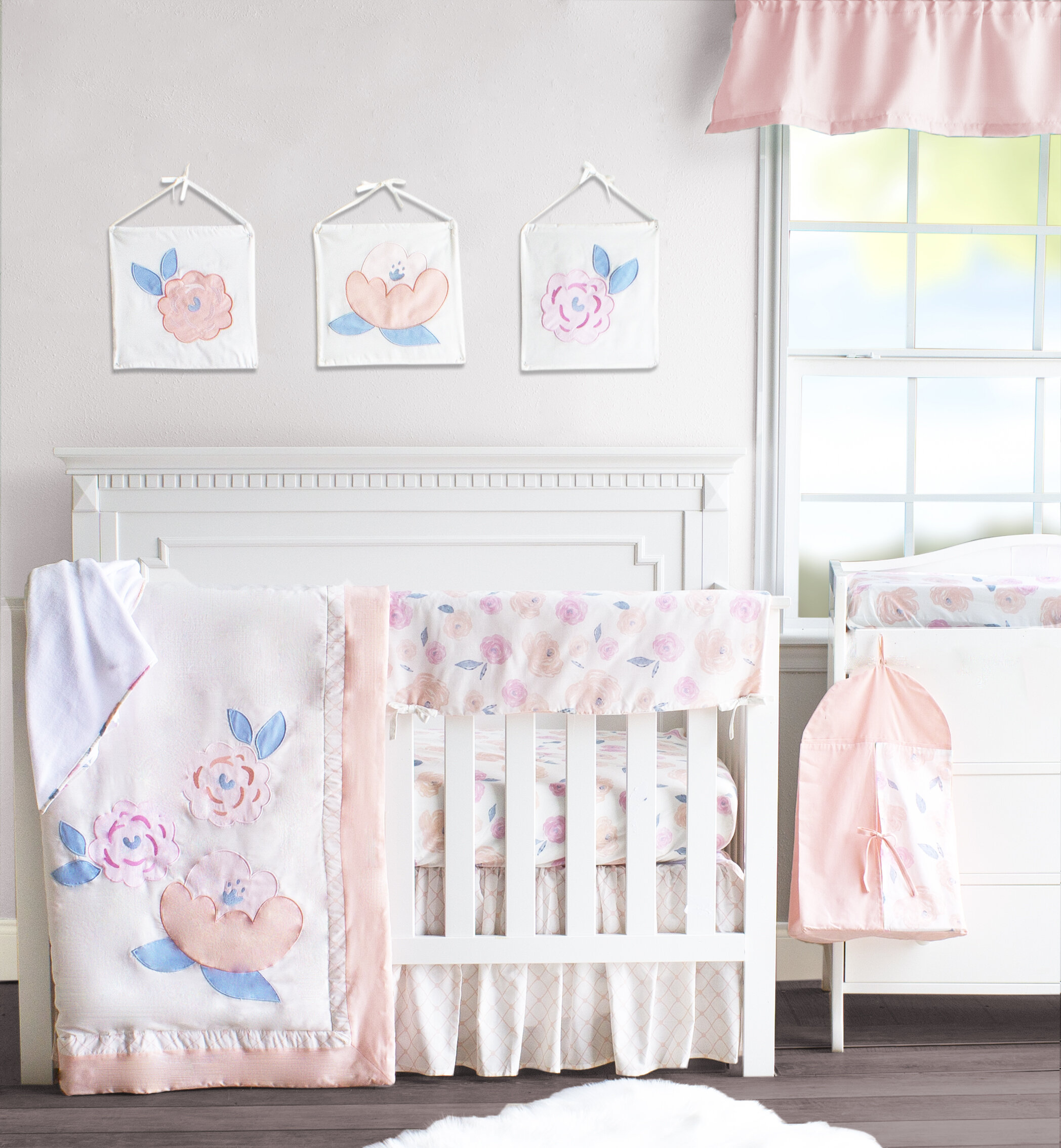 pale pink crib bedding