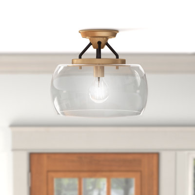 ( The glass is broken ) Roseta 1 - Light 11" Semi Flush Mount