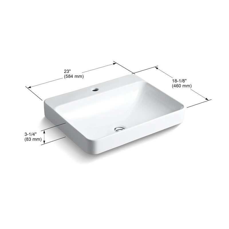K 2660 1 0 8 0 1 96 Kohler Vox Vitreous China Rectangular Vessel