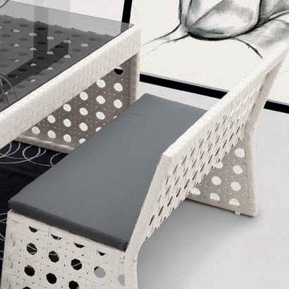 100 Essentials Happy Hour Resin Wicker Dining Bench With Back
