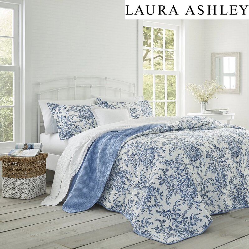 Laura Ashley Bedford Blue Quilt Set Reviews Birch Lane