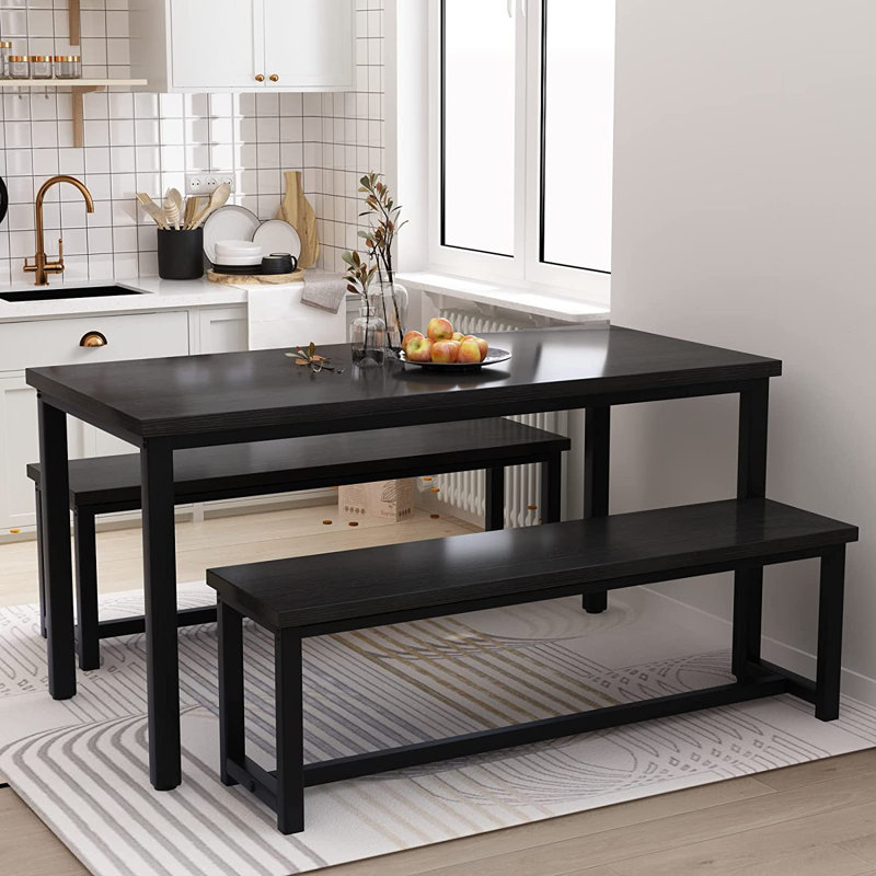 incomplete Kaihlani 4 - Person Dining Set (47in.L Table) Table Top Color:  Black