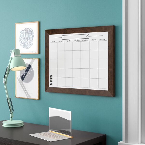 Corkboard Whiteboard Combo Dry Erase Reusable Calendar Magnetic Wall One Month 