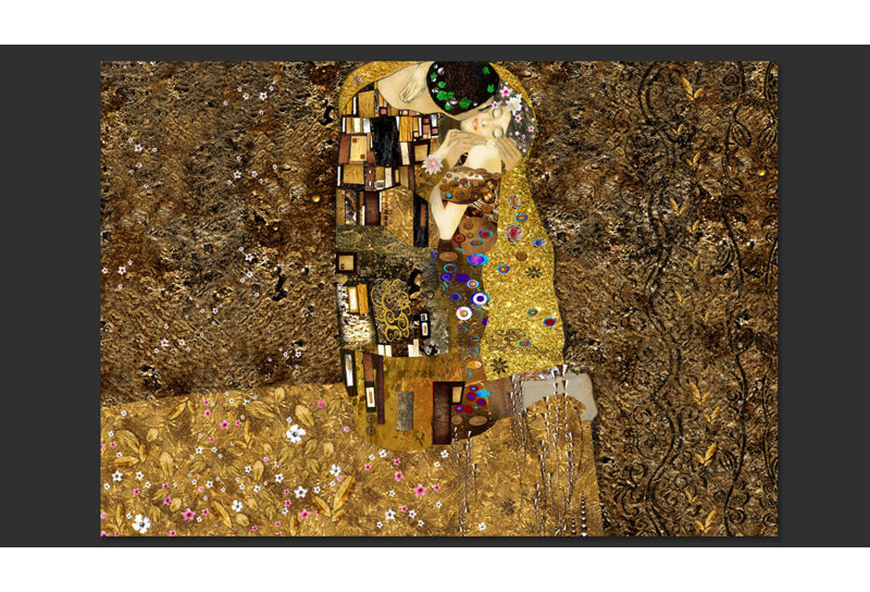 East Urban Home Klimt Inspiration Golden Kiss 2 45m X 350cm