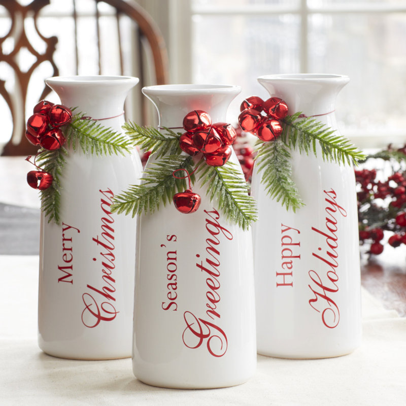 The Holiday Aisle Nolte 3 Piece Ceramic Plastic Milk Bottles With