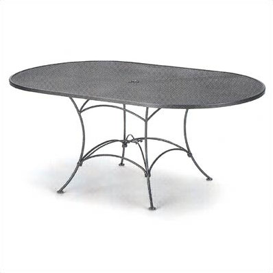 Woodard Mesh Top Set Up Oval Wrought Iron Dining Table Reviews Mesh Top Set Up Oval Wrought Iron Dining Table