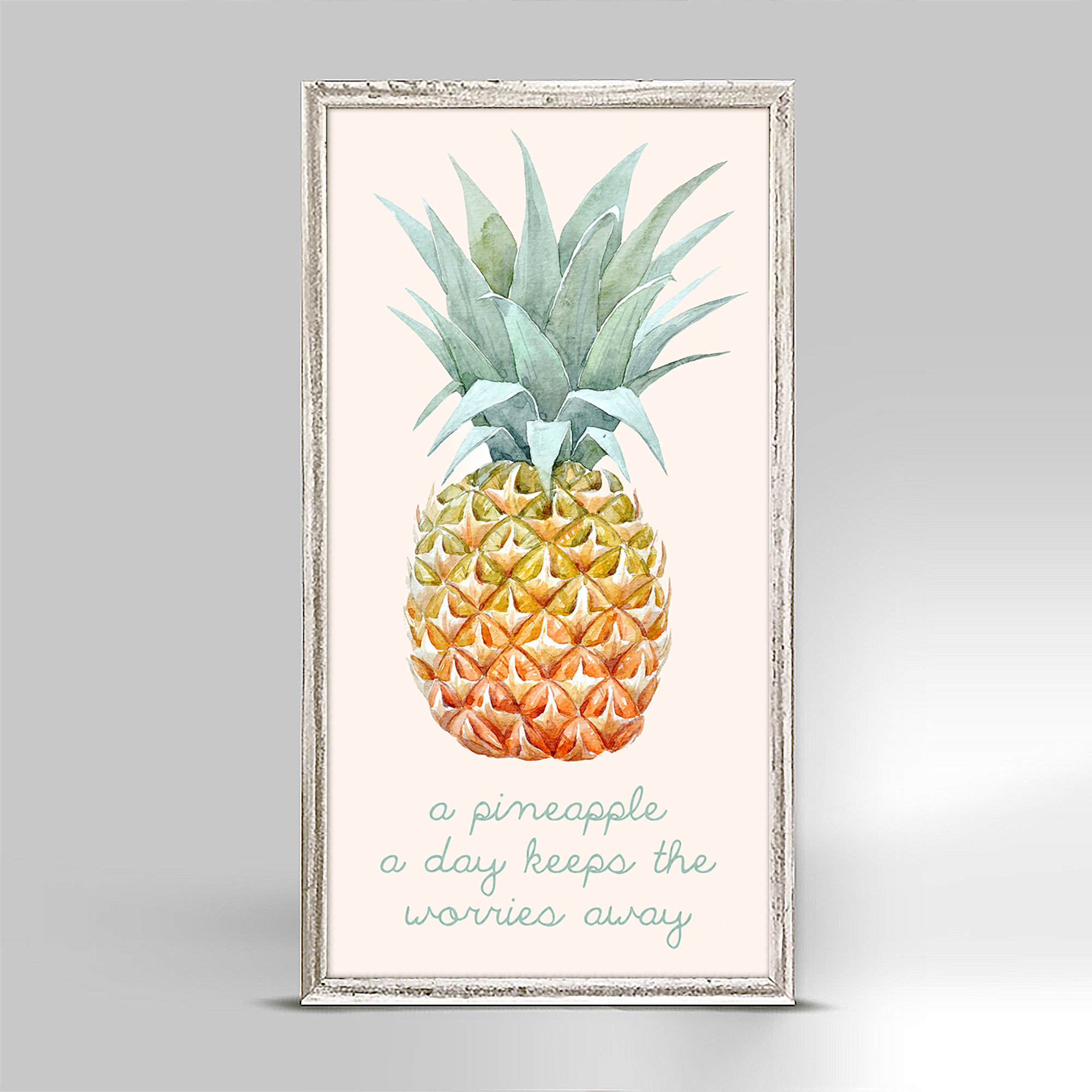 Sunside Sails A Pineapple A Day Keeps The Worries Away Picture Frame Graphic Art Print On Canvas Wayfair