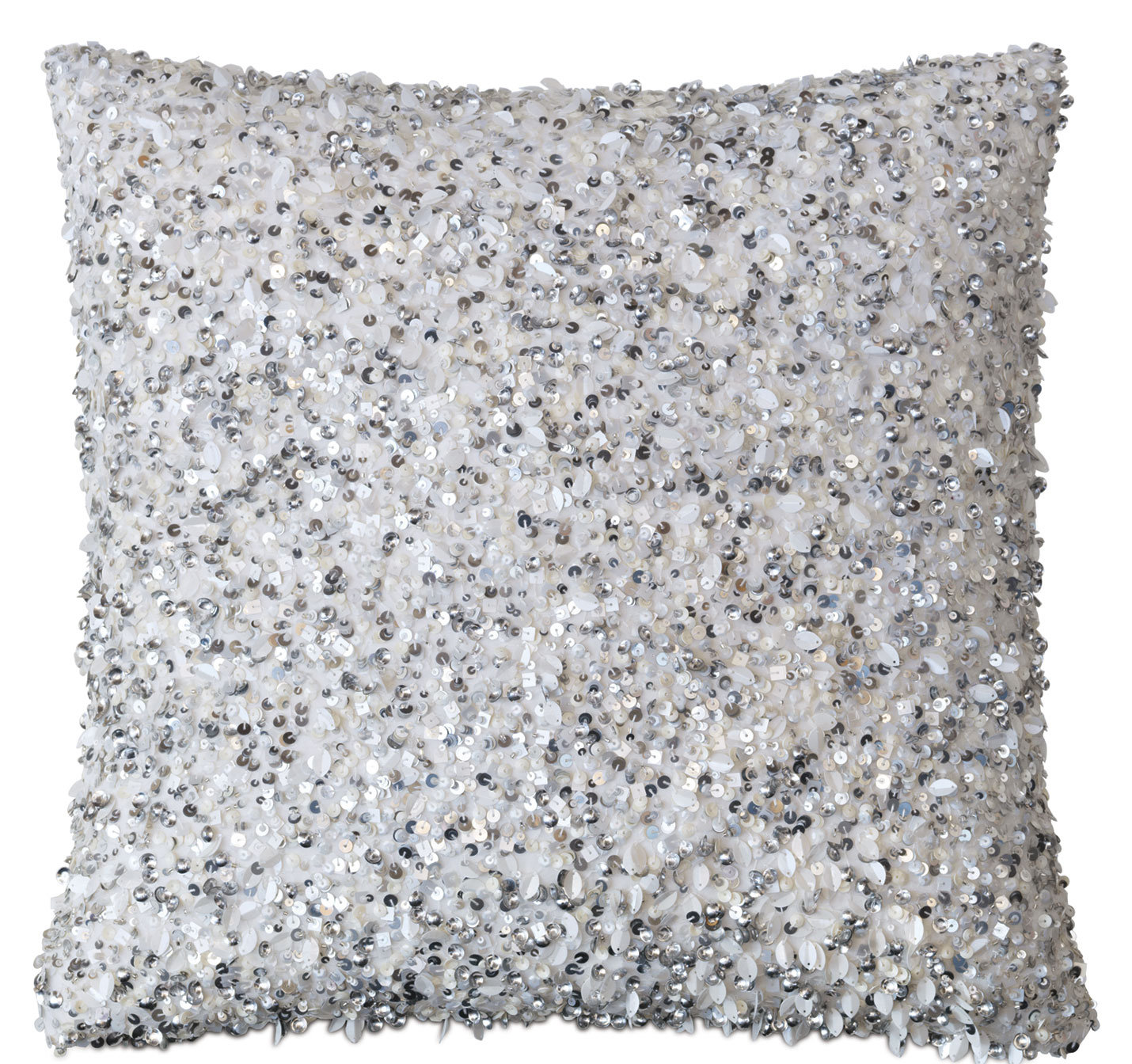 white sequin pillow covers