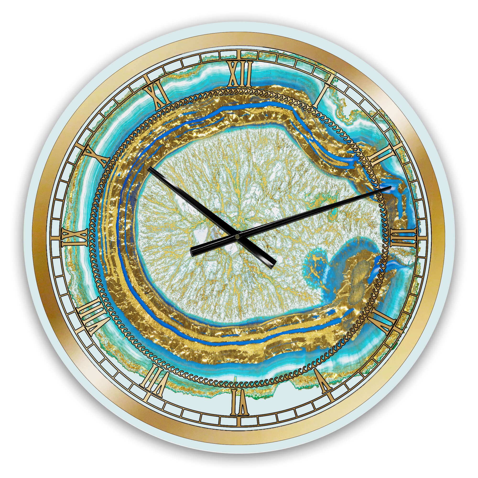 East Urban Home Oversized Volcanoa Agate Wall Clock Wayfair