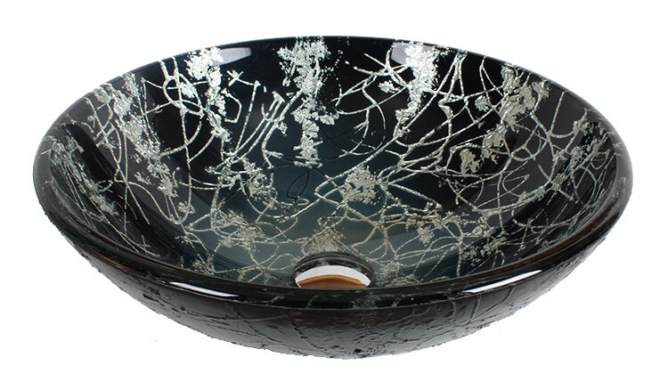 tempered glass circular vessel bathroom sink