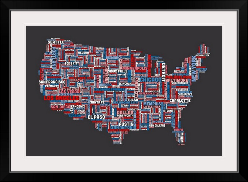 Great Big Canvas United States Cities Map By Michael Tompsett Textual Art Wayfair