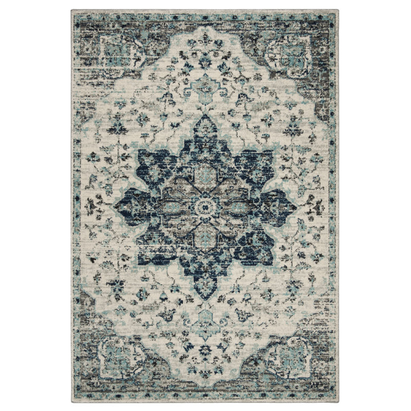 Mistana Katie Oriental Ivory Navy Area Rug Reviews Wayfair