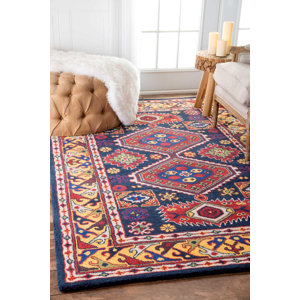 Cherina Hand-Tufted Navy Area Rug