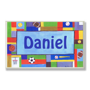 Kids Room Personalization Contemporary Sports Wall Plaque