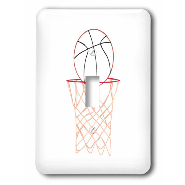 3drose Basketball Hoop Net Outline Art Drawing Single Toggle Light
