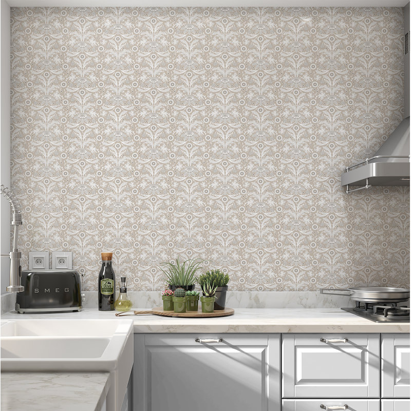 Bloomsbury Market Jarek Floral Smooth Peel And Stick Wallpaper Roll Wayfair Block print floral is part of the novogratz collection. wayfair