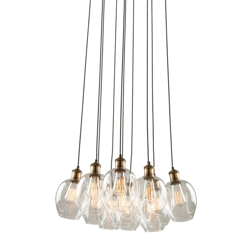 Artcraft Lighting Clearwater 10-Light Cluster Teardrop Pendant | Wayfair